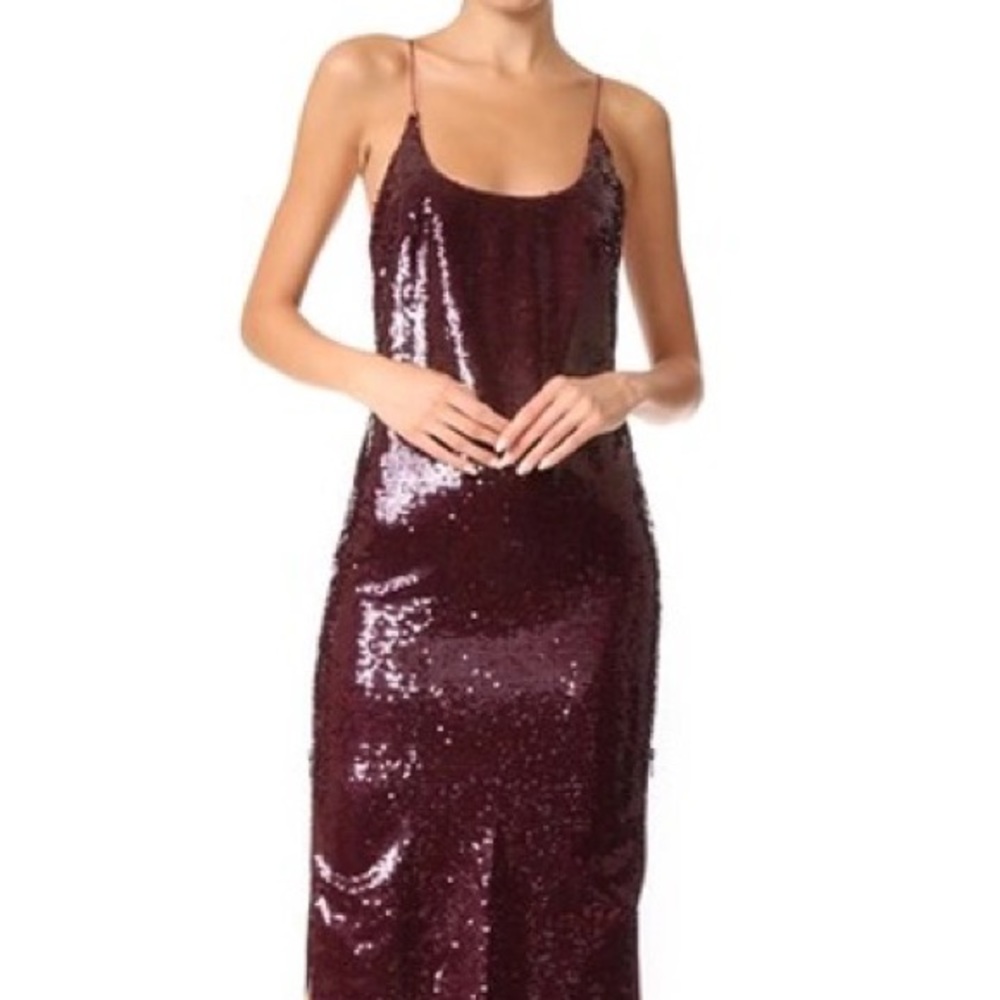 *ISO Vatanika High Zip Slit Sequin Dress*